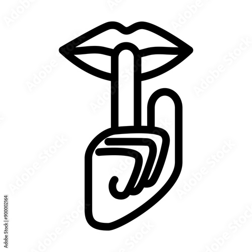 Keep silence icon template