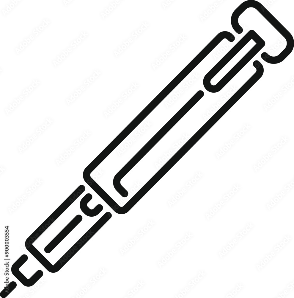 Black outline icon of a screwdriver, a hand tool used for driving screws, isolated on a white background Black outline icon of a screwdriver, a hand tool used for driving screws, isolated on a white background