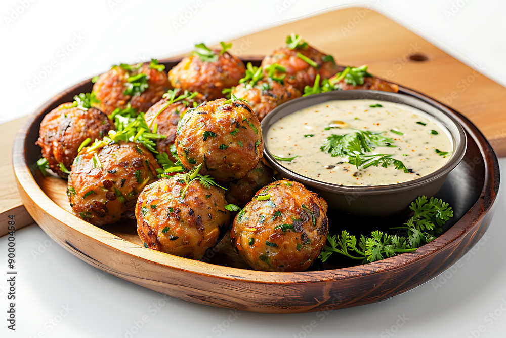 Plate of tasty Malai Kofta with on white background. Plate of tasty Malai Kofta with on white background.