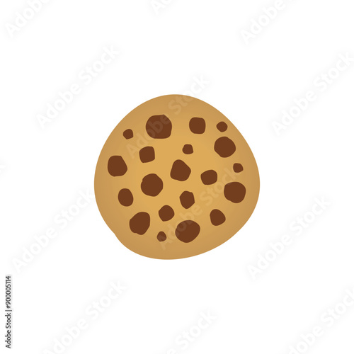 Cookie vector icon, Chocolate chip cookie food icon for apps or web