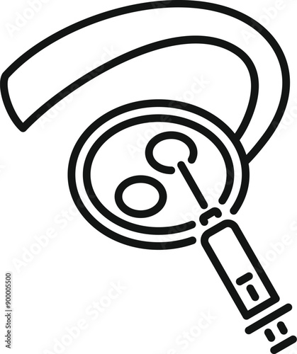 Line art icon of in vitro fertilization process injecting sperm cell into egg cell