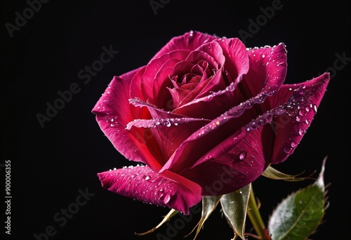 Red Rose with Water Droplets