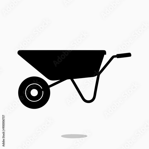 Wheelbarrow Black and White Drawing Illustration