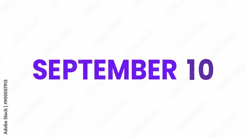10th September calendar icon animation. Alpha matte with transparent background 4K resolution. 10th September calendar icon animation. Alpha matte with transparent background 4K resolution.
