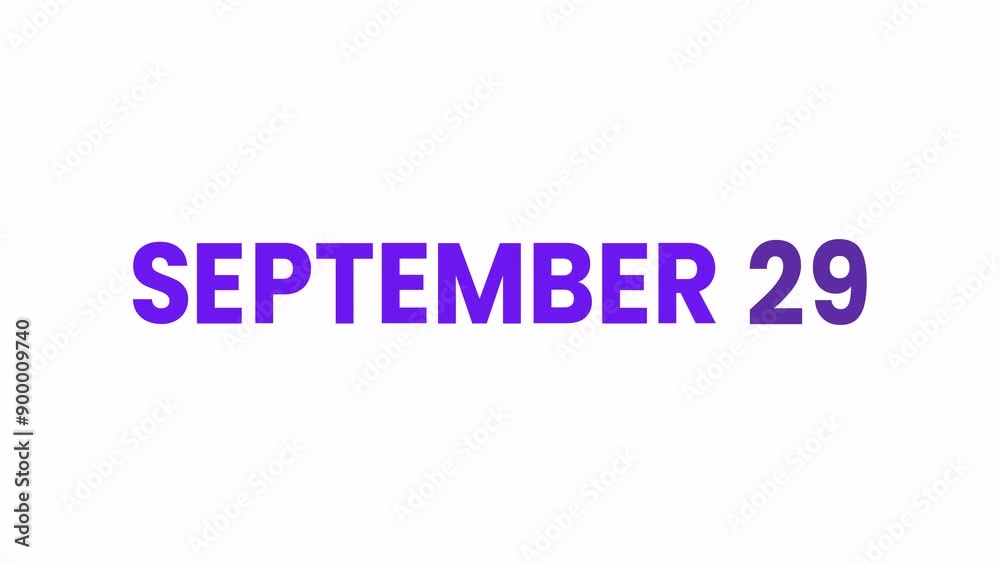 29th September calendar icon animation. Alpha matte with transparent background 4K resolution. 29th September calendar icon animation. Alpha matte with transparent background 4K resolution.
