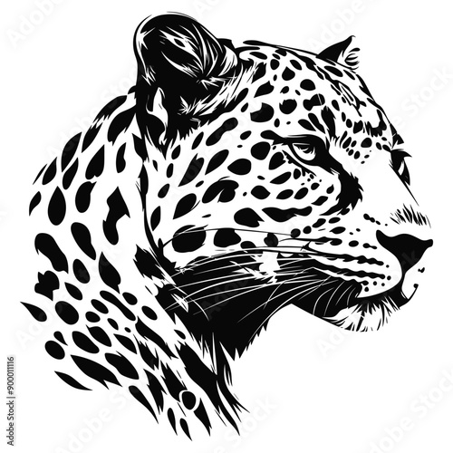 Wallpaper Mural tiger a black and white drawing of a leopard with a black and white pattern. Torontodigital.ca