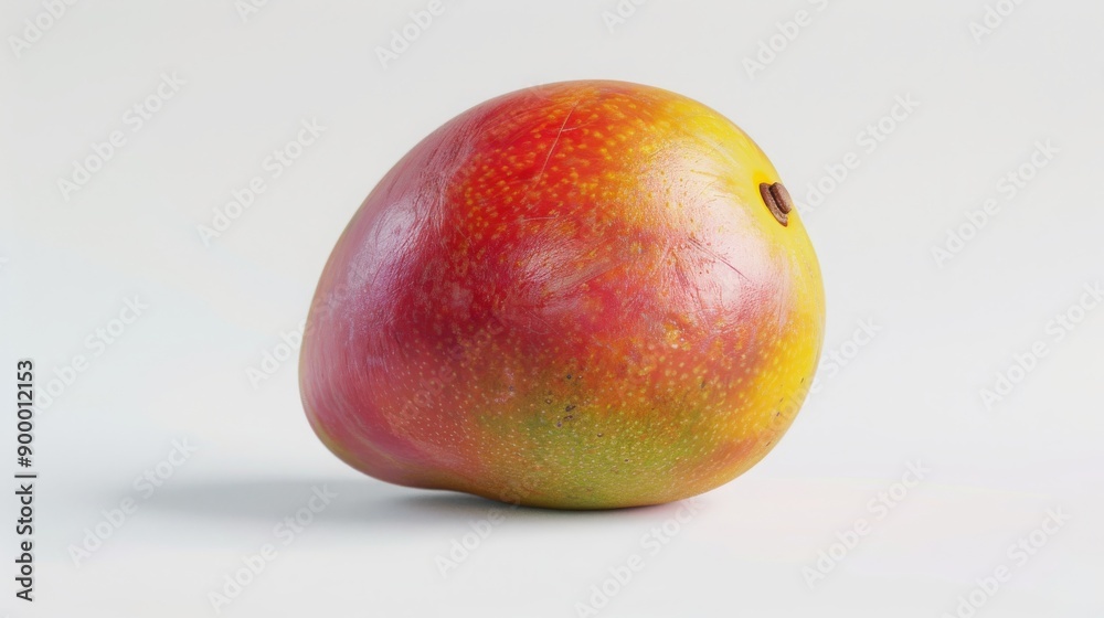 Ripe Red and Green Mango Isolated on White Background Ripe Red and Green Mango Isolated on White Background