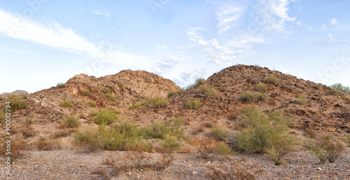 Landscape view of hills and vegetation on the Quartz Ridge trail