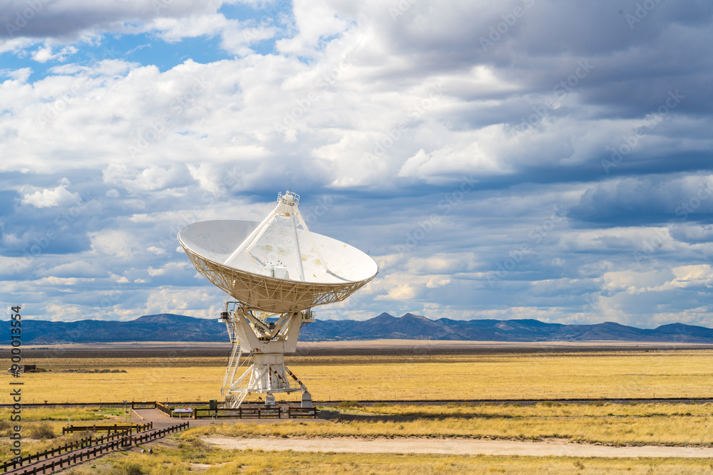 deer and The Very Large Array VLA in New Mexico, satellite dish in the sky deer and The Very Large Array VLA in New Mexico, satellite dish in the sky