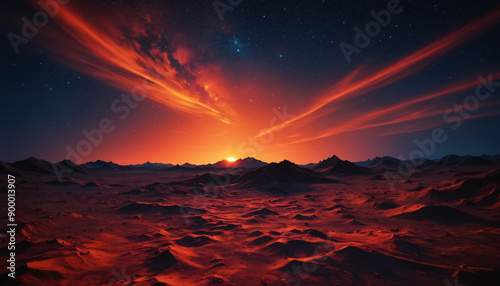 Orange Sky On An Alien Planet