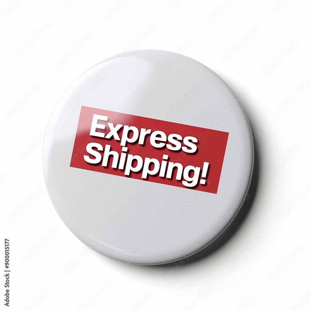 Isolated Express Shipping Red White Round Circle Web Button Generative Illustration Isolated Express Shipping Red White Round Circle Web Button Generative Illustration