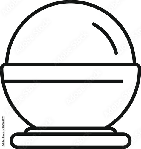 Black outline icon of a crystal ball on a stand, often used for fortune telling and predicting the future