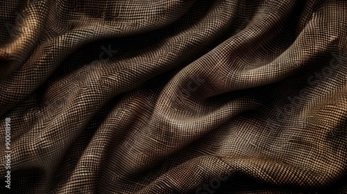 Dark brown fabric texture material fabric background - generative ai