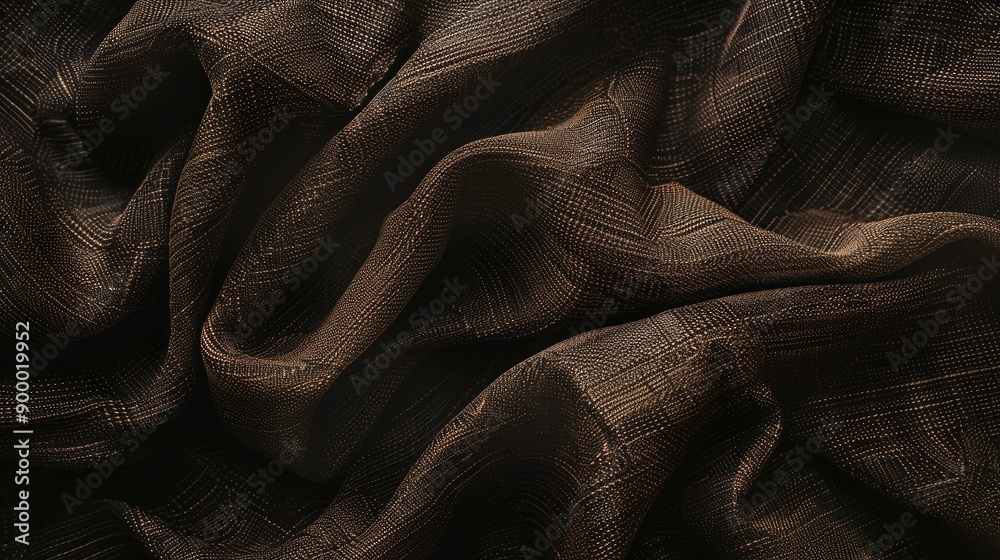 Dark brown fabric texture material fabric background - generative ai Dark brown fabric texture material fabric background - generative ai