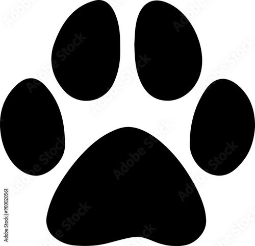 Dog paw print clip art design on plain white transparent isolated background for card, shirt, hoodie, sweatshirt, apparel, card, tag, mug, icon, poster or badge