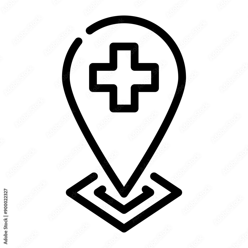 Obraz premium location line icon