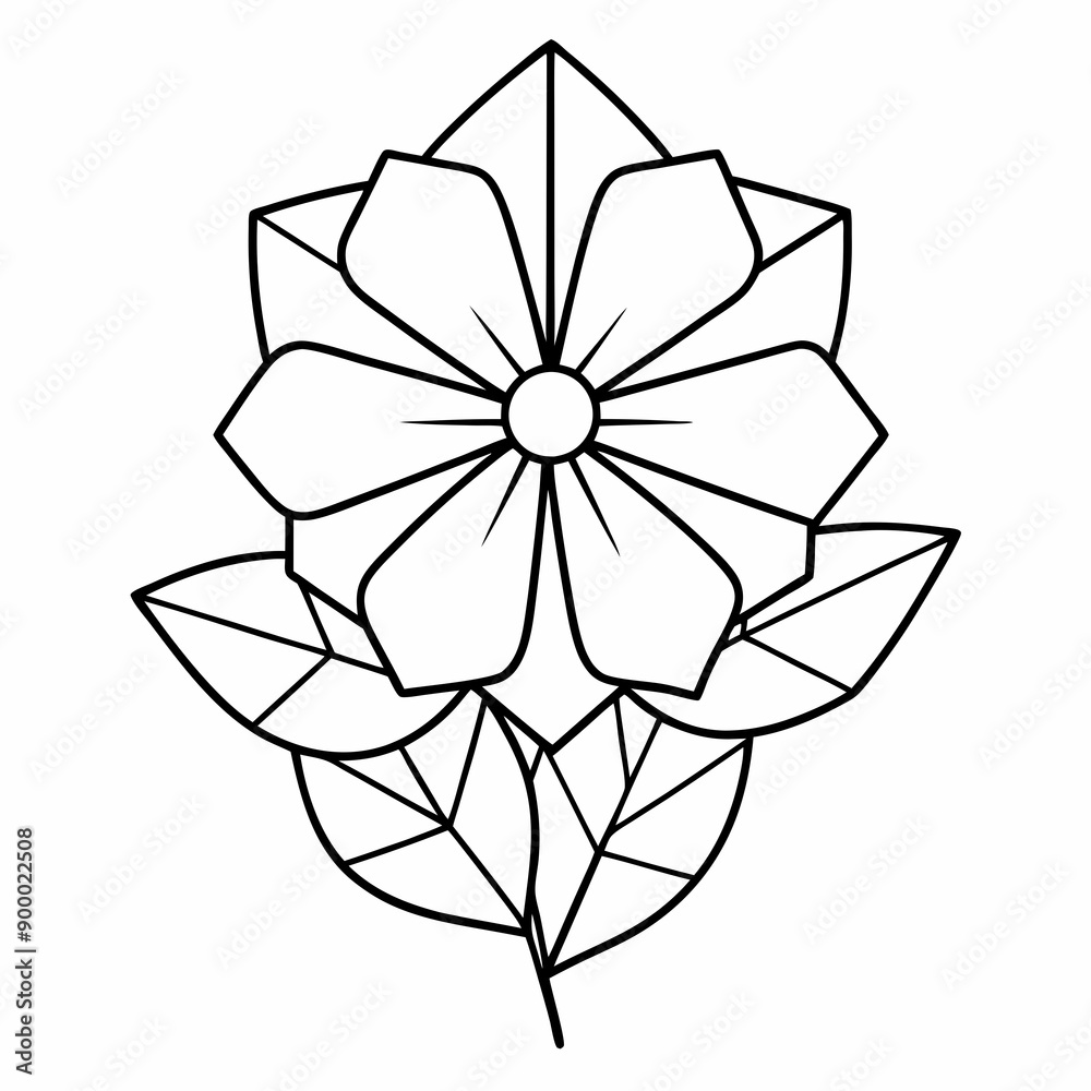 Simple geometric flower illustration on white background Simple geometric flower illustration on white background