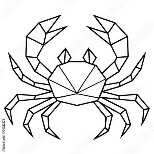 Minimalist Line Art Crab Design in Black and White  