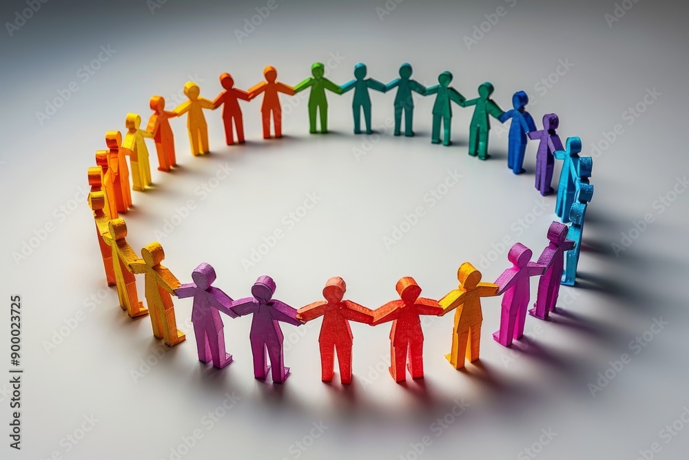 Rainbow human figures forming a circle collaborative and inclusive theme vibrant and dynamic visual Rainbow human figures forming a circle collaborative and inclusive theme vibrant and dynamic visual