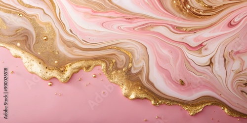 Wallpaper Mural Marble abstract acrylic background. Marbling artwork texture. Agate ripple pattern. Gold powder. Torontodigital.ca