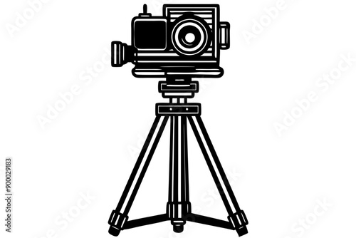 Camera icon on a tripod silhouette