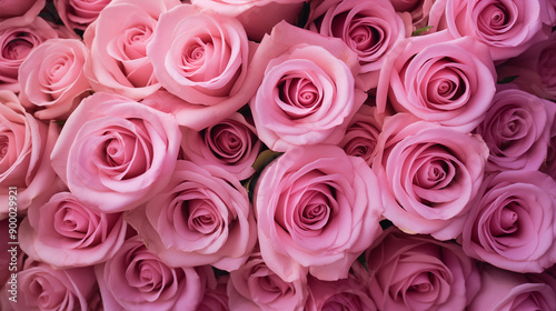 Vibrant Cluster Of Pink Roses With Detailed Petals