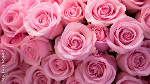 Lush Pink Roses Close-Up Floral Background © Peery