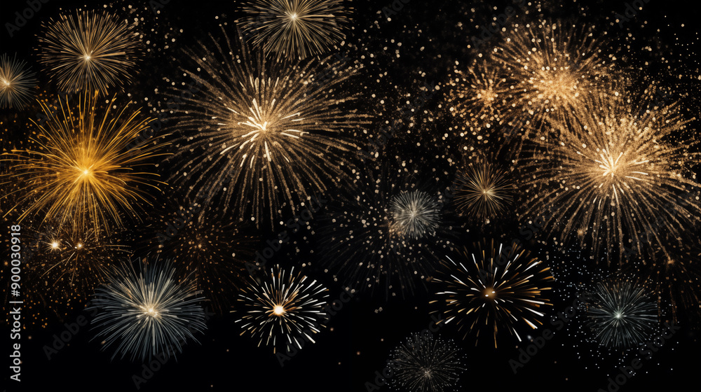 Beautiful Golden Fireworks Display Against the Night Sky Beautiful Golden Fireworks Display Against the Night Sky