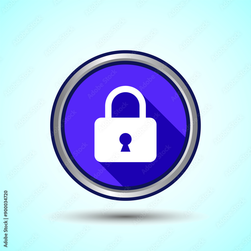 Lock Icon Button Design Illustration. Security Symbol Lock Icon Button Design Illustration. Security Symbol