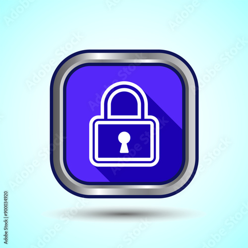 Free Download Lock Icon Button Design Illustration. Security Symbol - GFXLoad