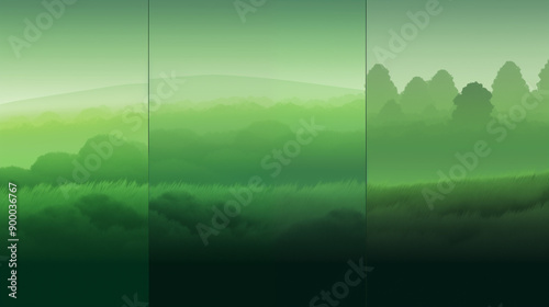 Gradient from deep green to light green, depicting the vibrant life of forests and grasslands