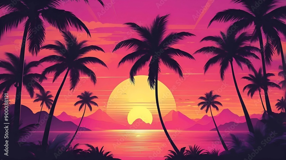 palm trees at sunset palm trees at sunset