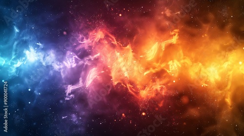 Cosmic Nebula in Vivid Hues