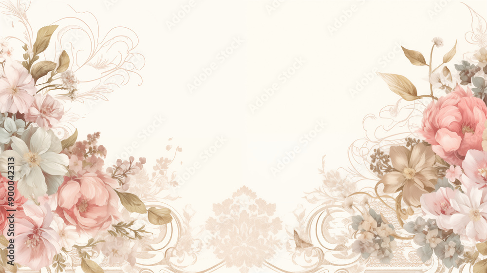 Flower and Frame Background Flower and Frame Background