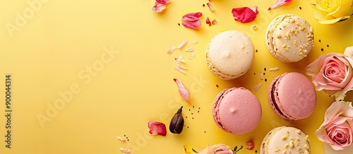 Top view of pastel colored ...