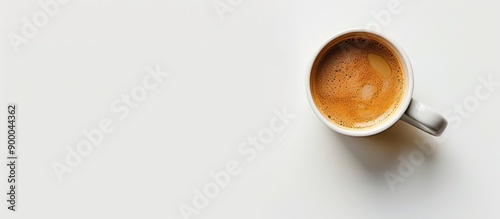 A coffee cup displayed agai...