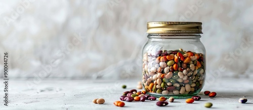 Glass jar filled with raw b...