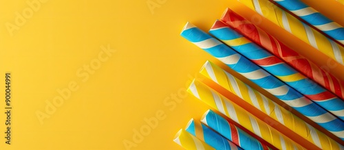 Vibrant paper straws agains...