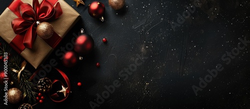 Top view of a festive banne...