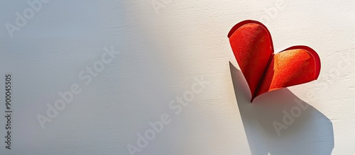 A paper heart shape casting...