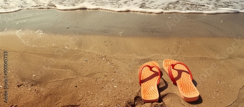 Flip flops on a sandy beach...