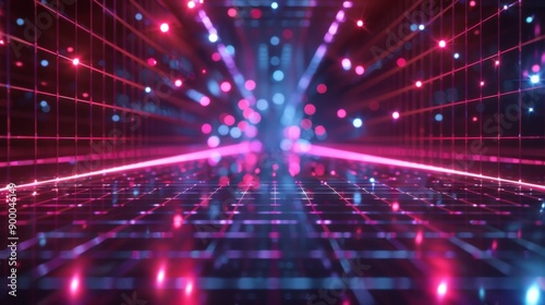 Holographic Grid - A grid pattern with holographic effects and glowing lines