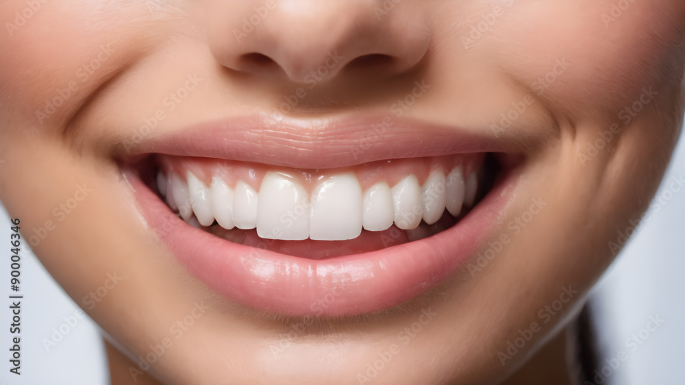 Dental health close up woman smile. Generative AI Dental health close up woman smile. Generative AI