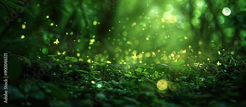 Green light in forest with ...