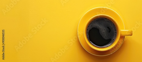 Invigorating drink in a yel...