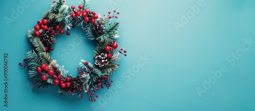 A Christmas wreath set agai...