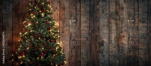 A Christmas tree set agains...