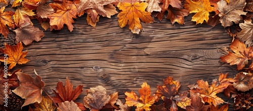 Fall foliage framing a wood...