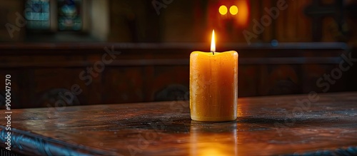 A solitary candle flame ill...