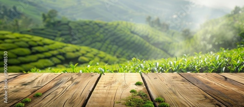 Wooden table top featuring ...